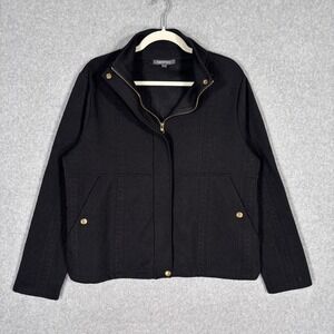 Laurel Grey Knit Embroidered Jacket Large Textured Quilted Grandma Minimalist